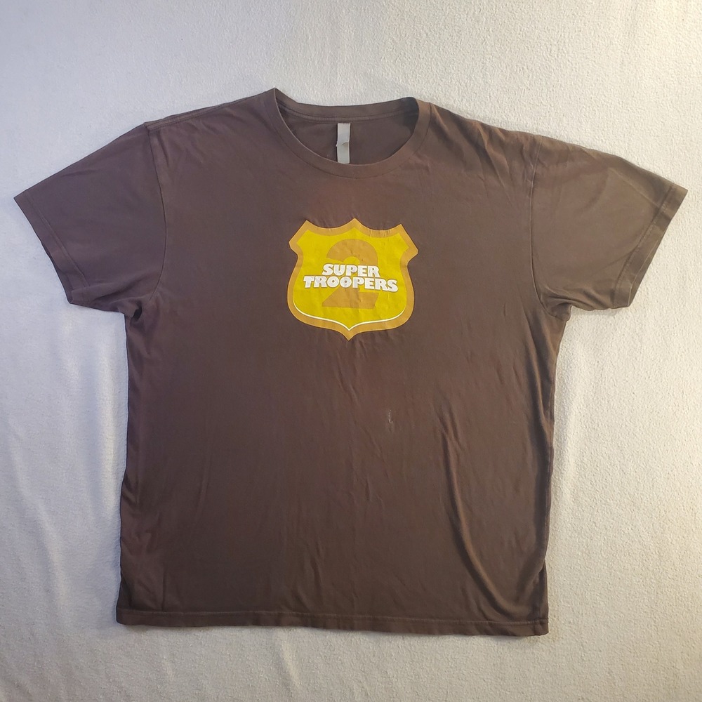 Super Troopers 2 Movie Promo Graphic T-Shirt Brown Mens Large
